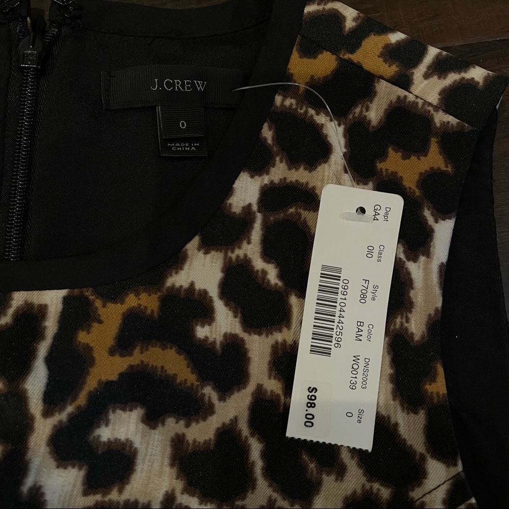 J.Crew Leopard A-Line Shift Dress NWT Size 0 - Picture 12 of 13